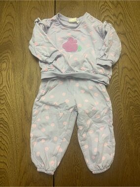 Juniors Baby Kids Lavender Polka Dot  Set with Pink Accents